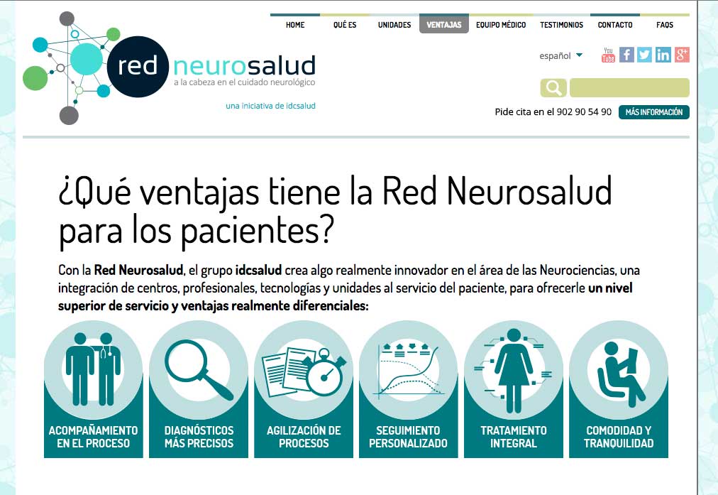 diseño web responsive para idc salud, red neurosalud