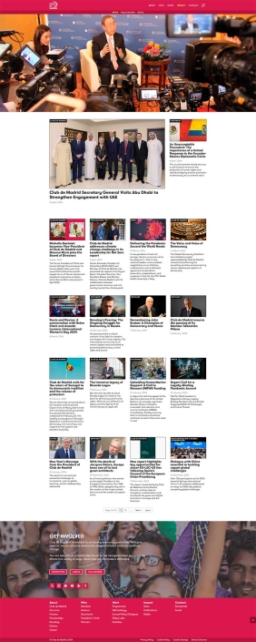 Página de actualidad de Club de Madrid Pantalla de la web de Club de Madrid